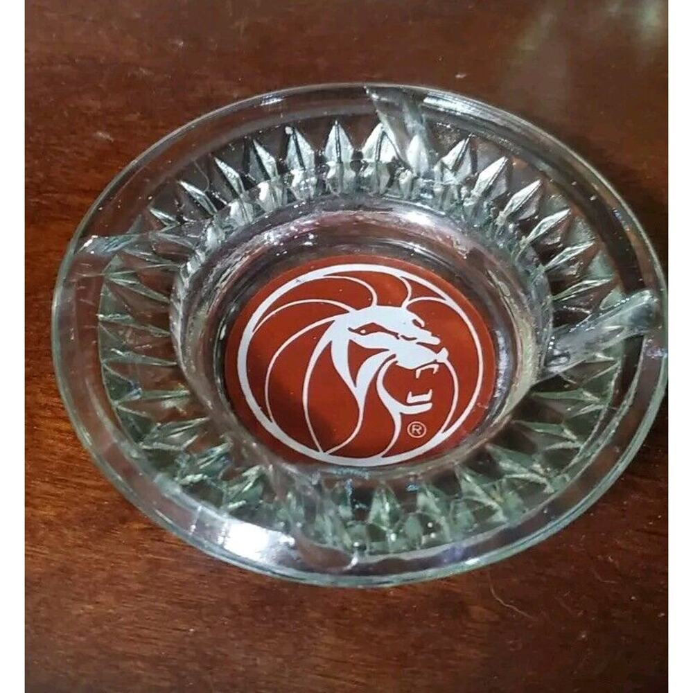 Vintage MGM Grand Hotel & Casino Ashtray with Red Lion Head